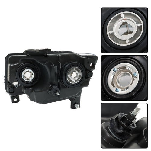 DURAFORCE Halogen Clear Pair Chrome For Jeep Grand Cherokee 11-13 Compass 11-17 Headlights