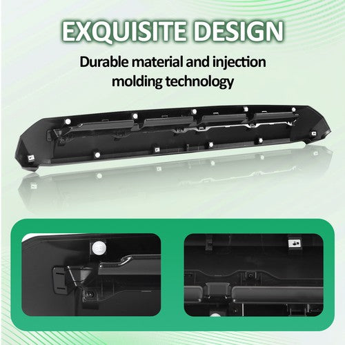DURAFORCE Front Upper Hood Bulge Molding Trim Matte Black For Toyota Tundra 2014-2021
