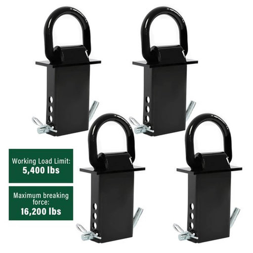DURAFORCE 4 PCS Heavy Duty Adjustable Trailer Stake Pocket D Ring Standard 2”x4” 16200LBS