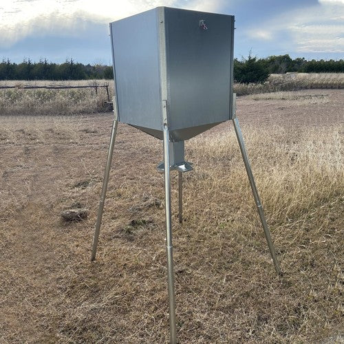 Steel 450lb Gravity Feeder Zinc Plated For Deer Turkey Big Wild Game Hunting