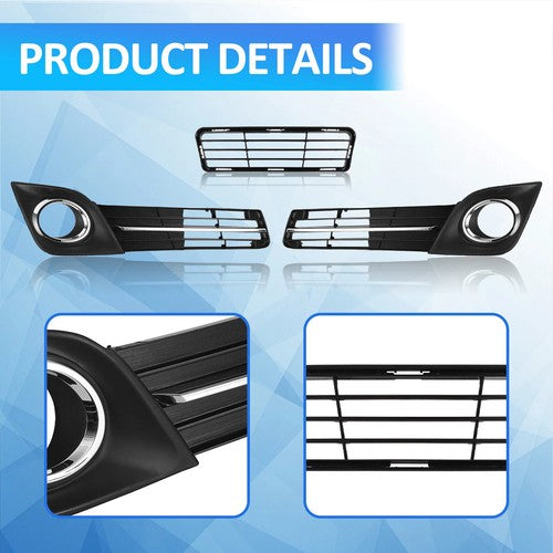 DURAFORCE For 2012-2014 Toyota Camry SE Upper & Lower Grille + Halogen Fog lights 6PCS