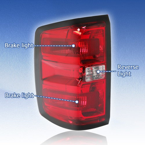 Rear Tail Lights Brake Lamps Set for Chevy Silverado 1500 2500 3500 2014-2018 19