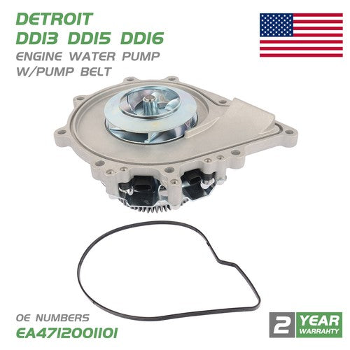 DURAFORCE For Detroit DD13 15 16 Variable Speed Water Pump W/Belt EA4722001601 A4712001101