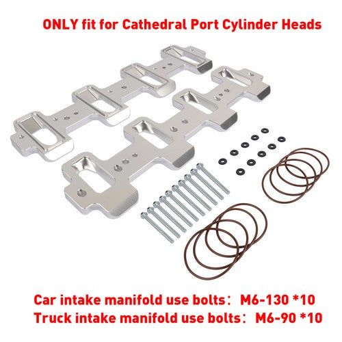DURAFORCE For 551316 Cathedral Port Cyl Head to Rectangle Port Intake Manifold Adapters