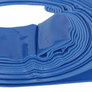 DURAFORCE Discharge Hose 1-1/4" x 50FT PVC，Fabric Lay Flat Hose With 2 Clamps，Blue