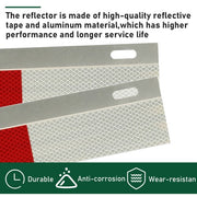 DURAFORCE 2PCS 24" x 3" Aluminum Mud Flap Hanger Top Plates Reflector Strips For Truck
