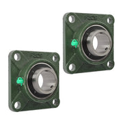 DURAFORCE 2 × UCP209-28 Pillow Block Flange Bearing 1-3/4" Bore 4 Bolt Solid Base