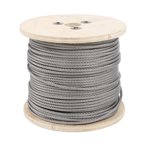 DURAFORCE 3/16In 7x19 T304 Stainless Steel Cable 500FT Wire Rope 3700lb Fracture Strength