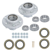 DURAFORCE For 5200-6000lbs Spindle w/ Bearings 2 Sets 6 on 5.5" Galvanized Trailer Hub Kit