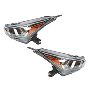 DURAFORCE Pair Headlights Assembly Set Fit Clear Lens Chrome For Nissan Versa 2020-2021