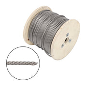 DURAFORCE 3/16In 7x19 T304 Stainless Steel Cable 500FT Wire Rope 3700lb Fracture Strength