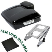 DURAFORCE Chopped Trunk Pack Backrest Rack For Harley Touring Street Road Glide 2014-26
