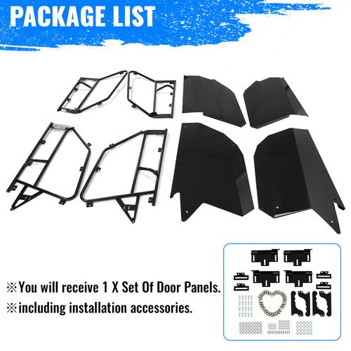 4Pcs Aluminum Door Panel Powder Coated for Can Am X3 Full Doors 17 18 19 20-2024