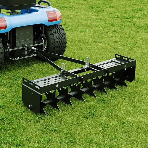 DURAFORCE 32 Inch Tow Behind Spike Aerator Tractor Lawn Soil Aerator w/ Steel Spike Disks