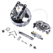 DURAFORCE Chrome 11" Power Brake Booster Master Cylinder & Valve Kit for 1973-93 Chevy GMC