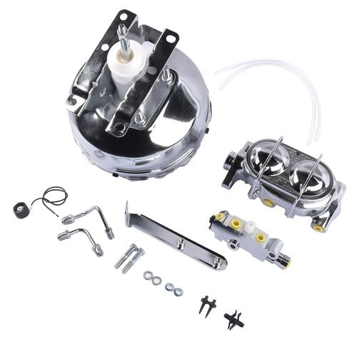DURAFORCE Chrome 11" Power Brake Booster Master Cylinder & Valve Kit for 1973-93 Chevy GMC