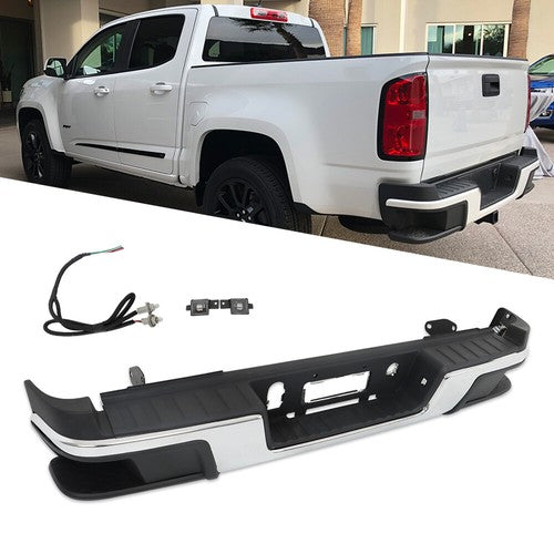 DURAFORCE Rear Step Bumper For Chevy Colorado GMC Canyon 2015-2022 W/o Park Sensor Chrome