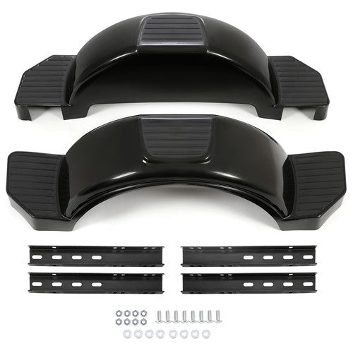 DURAFORCE Single Axle Trailer Fenders for 13 inch Wheels Tires Skirt Boat Glossy Black 2