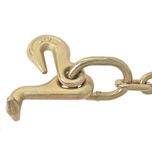 DURAFORCE US Grade 70 Wrecker Tow Chain 5/16 x 6 FT 15" Axle J Hook Hook Rollback Carrier