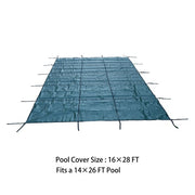 DURAFORCE Safety Pool Cover Fits 14FTx26FT Inground Swimming Pools For Backyard Yard Green