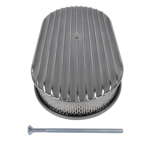 DURAFORCE 15" Oval Full Finned Polished Aluminum Air Cleaner Filter For Chevy SBC 350 400