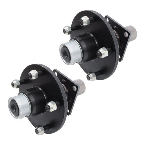 DURAFORCE 2PC Pre-Assembled 5 x 5.5" Trailer Hub Kit & Flange #84 Spindle With Bearing Kit