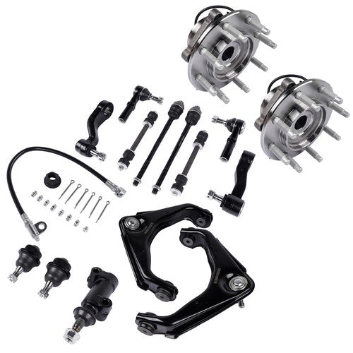 DURAFORCE Front Wheel Hub Bearing Control Arm Suspension Kit for GMC Sierra 1500 2500 HD