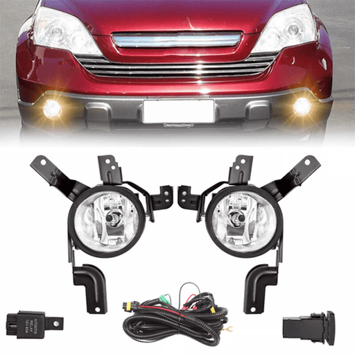 DURAFORCE Fog Light Assembly for 2007 2008 2009 for Honda CRV Switch Wiring Kit Clear