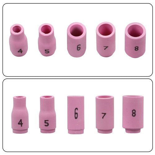 DURAFORCE 49Pcs #10 Pyrex Glass Kit TIG Torch Short Tube Gas Lens for WP-17/18/26