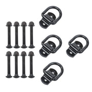 DURAFORCE 1/2" Heavy Duty Bolt-On Forged D Ring,12000Lbs Break Strength (Pack of 4) Black
