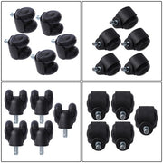 DURAFORCE 5-piece set 2" Office Chair Rubber Caster Swivel Wheels Black, 360° steering