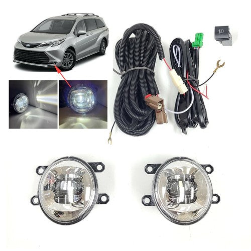 DURAFORCE LED Fog Driving Lights Set for 2021-2025 2023 for TY Sienna Harness Switch Kits