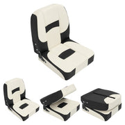 DURAFORCE Fishing Boat Seat Low Backrest Back Folding Down Black/White Waterproof