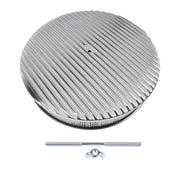 DURAFORCE 14 Full Finned Aluminum Round Air Cleaner Air Filter Kit Polished Recessed Base