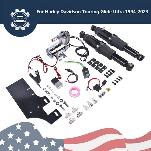 DURAFORCE Rear Air Ride Suspension Set For Harley Touring Road King Street Glide 1994-2023