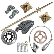 DURAFORCE For ATV Quad Buggy Go Kart 44" Rear Live Axle Kit Wheel Hub Sprocket Brake Disc