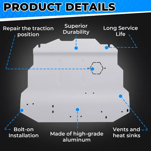 Skid Plate Belly Pan Aluminum for 99-10 VW Volkswagen Golf Jetta MK4 New Beetle