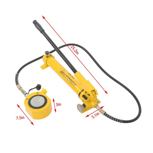 DURAFORCE 50T Low Profile Hydraulic Cylinder Jack Kit+CP-700 Manual Hydraulic Hand Pump