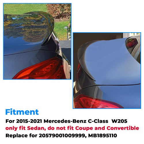 Glossy Trunk Spoiler Lip For Mercedes C Class W205 2015 2022 C300 C63 C43 AMG