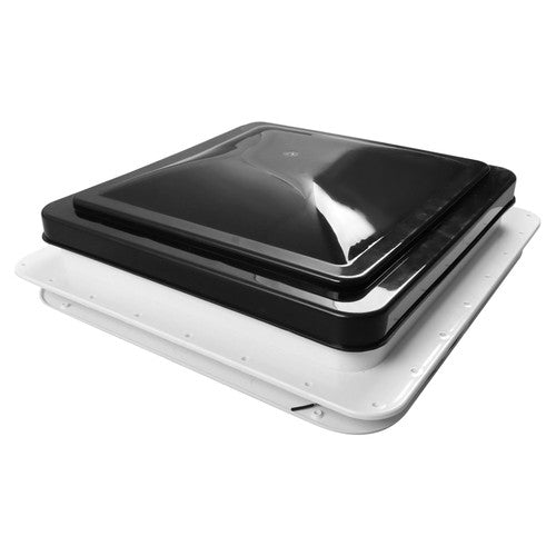 DURAFORCE 14" x 14" 12V Reversible FAN Kit RV Roof Vent For Camper Manual Lift Black Lid