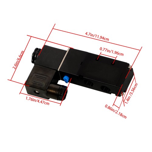 DURAFORCE 1/4" 5 Way 2 Position Namur Mount Directional Control Solenoid Air Valve 24V DC