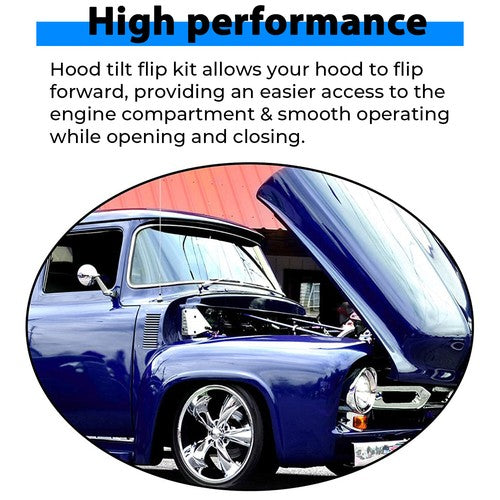 Hood Flip Tilt Combo Kit Stainless Steel Rubber For Ford F100 F 100 1953-1956