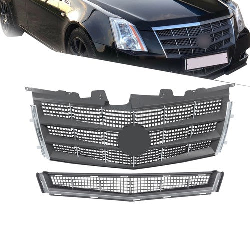 DURAFORCE Front Upper Grille&Lower Grille 2Pc For Cadillac CTS 2008-2011 25896041 25896043