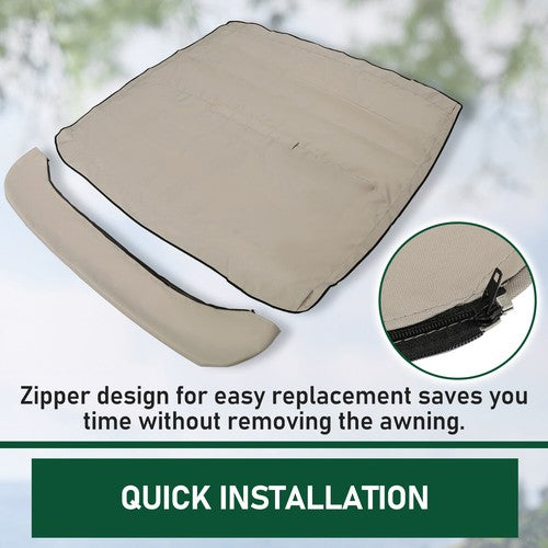 DURAFORCE 3 Bow 67''-72'' Bimini Boat Top Roof Cover Canopy Sun Shade With Boot Canvas Tan
