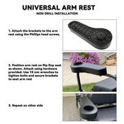 DURAFORCE For EZGO/Club Car/Yamaha Golf Cart Rear Seat Arm Rest Cushion With Cup Holder