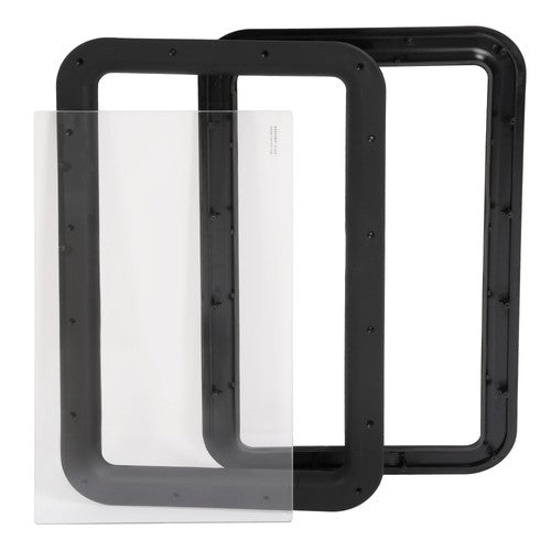 DURAFORCE Black RV Entry Door Window For Camper Cargo Truck Trailer