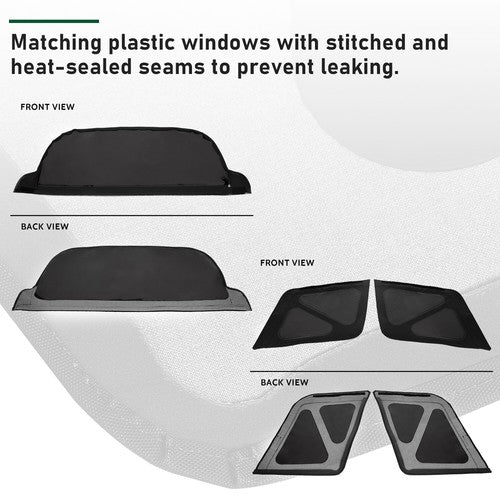 DURAFORCE For 95-98 Suzuki Sidekick Geo Tracker Soft Top & Zip Out Tinted Windows Black