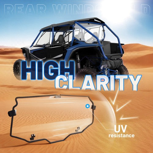 Clear Rear Windshield Back Window for Honda Talon 1000X-4 2020 2021 2022 2023
