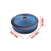 DURAFORCE 14" x 3" Blue Air Cleaner Set Super Flow Washable Blue Extraflow for Chevy Ford