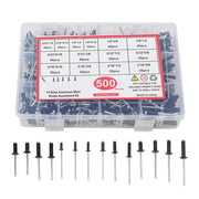 DURAFORCE For DIY USE 500 Pcs pop rivets assortment kits 3/32" 1/8" 5/32" 3/16"